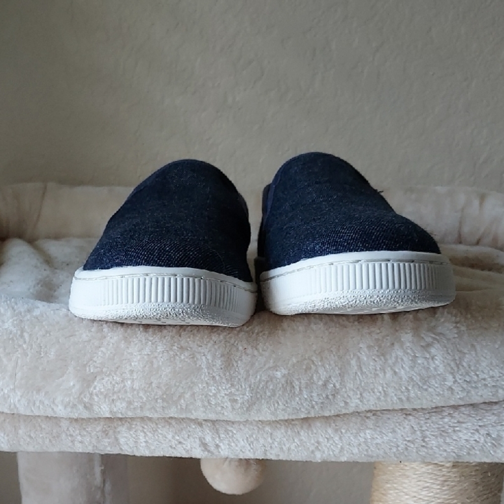 Puma Men's Dark Blue Denim Slip-On Sneakers Size 10.5 - Picture 3 of 8
